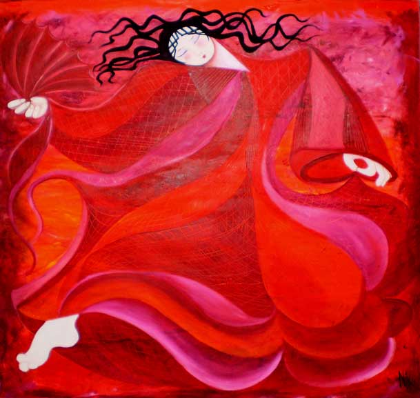 DANCING IN A RED KIMONO